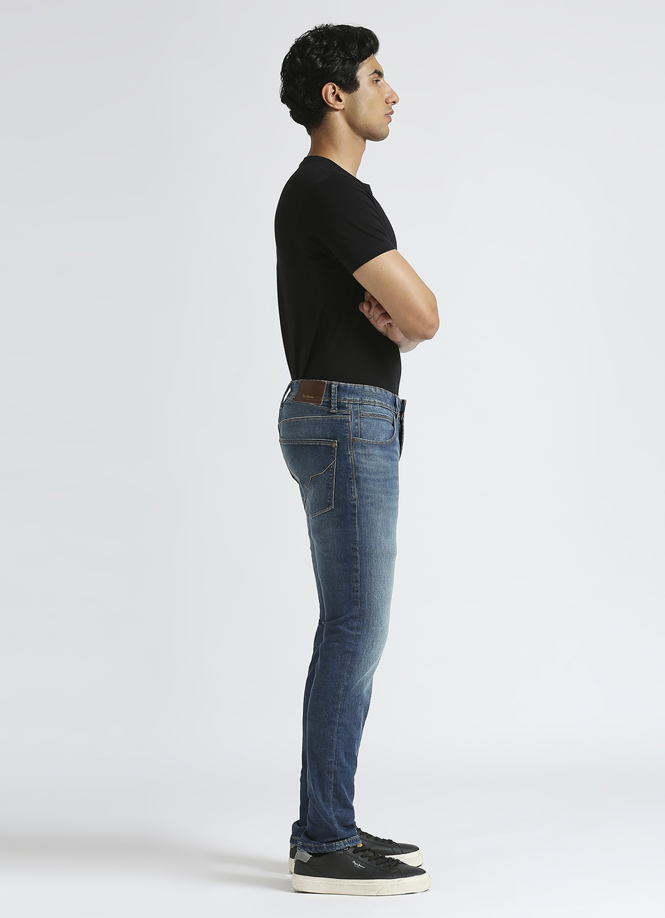 Vapour Blue Mid Waist Powerflex Jeans, , large image number 6