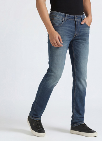 Vapour Blue Mid Waist Powerflex Jeans