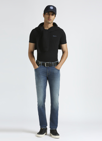 Vapour Blue Mid Waist Powerflex Jeans
