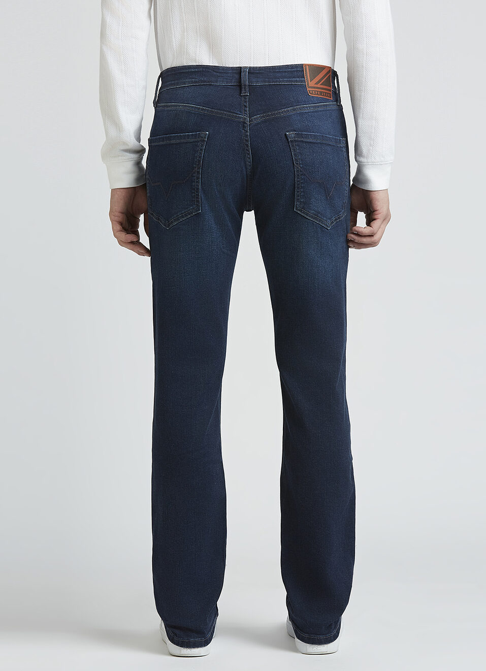 Holborne Blue Mid Rise Straight Jeans, , large image number 4