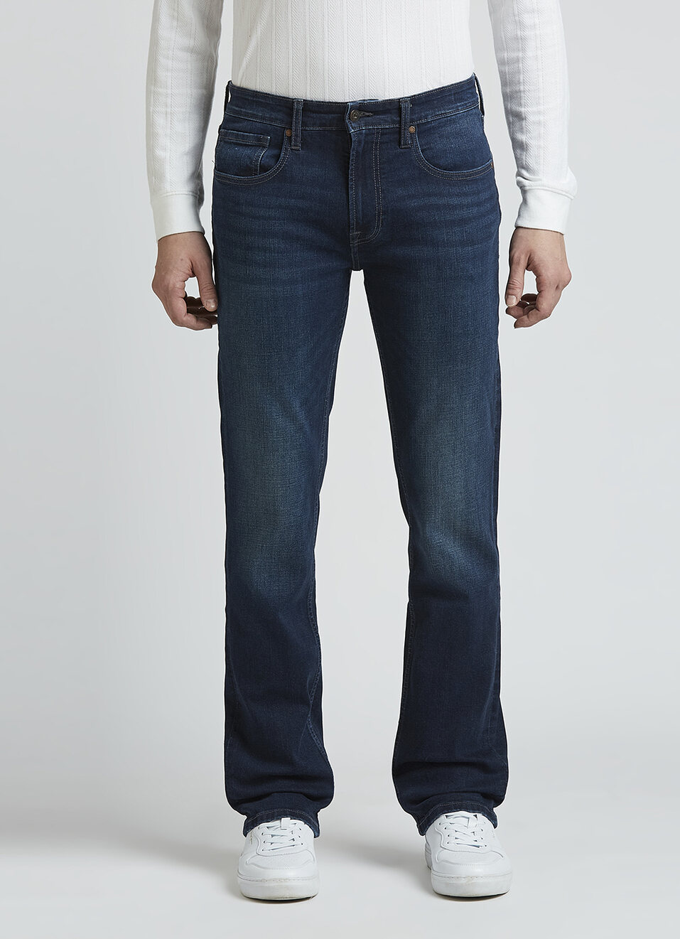 Holborne Blue Mid Rise Straight Jeans, , large image number 5