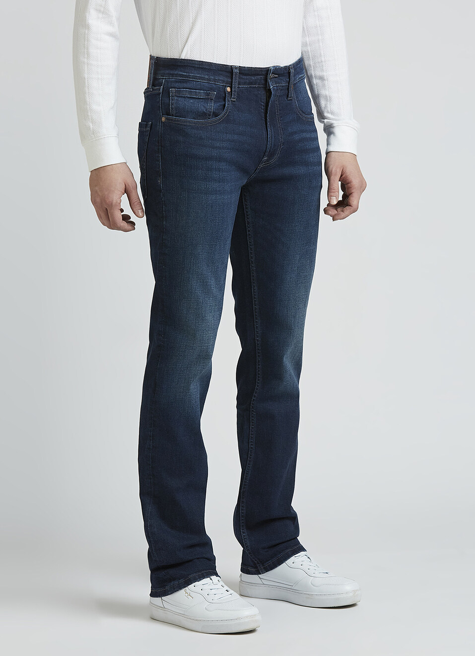 Holborne Blue Mid Rise Straight Jeans, , large image number 6