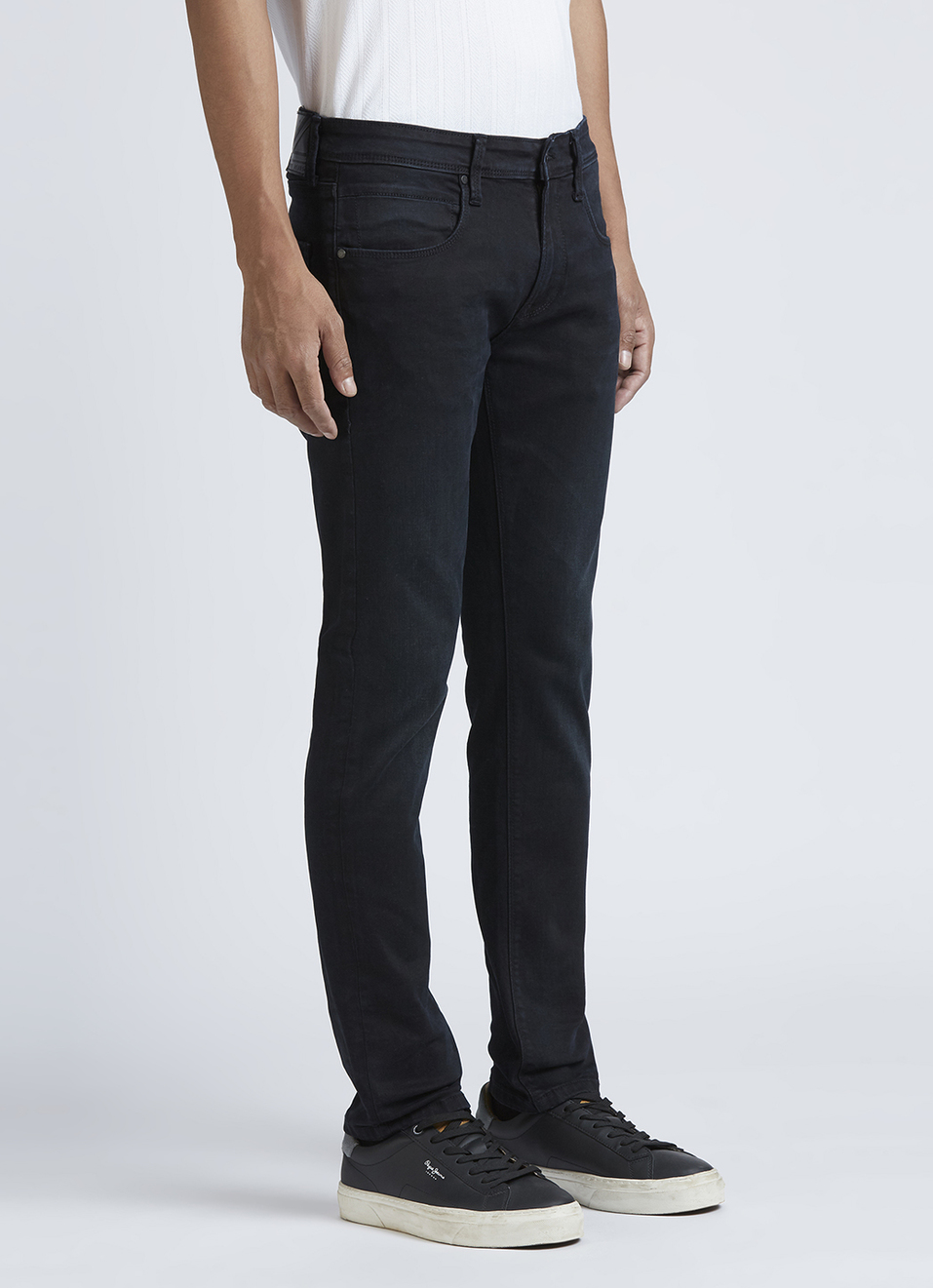 Danial Black Low Rise Tapered Jeans, , large image number 5