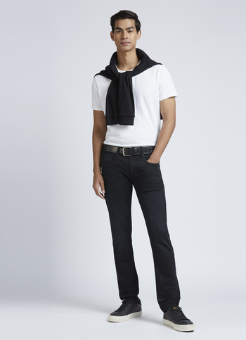 Danial Black Low Rise Tapered Jeans