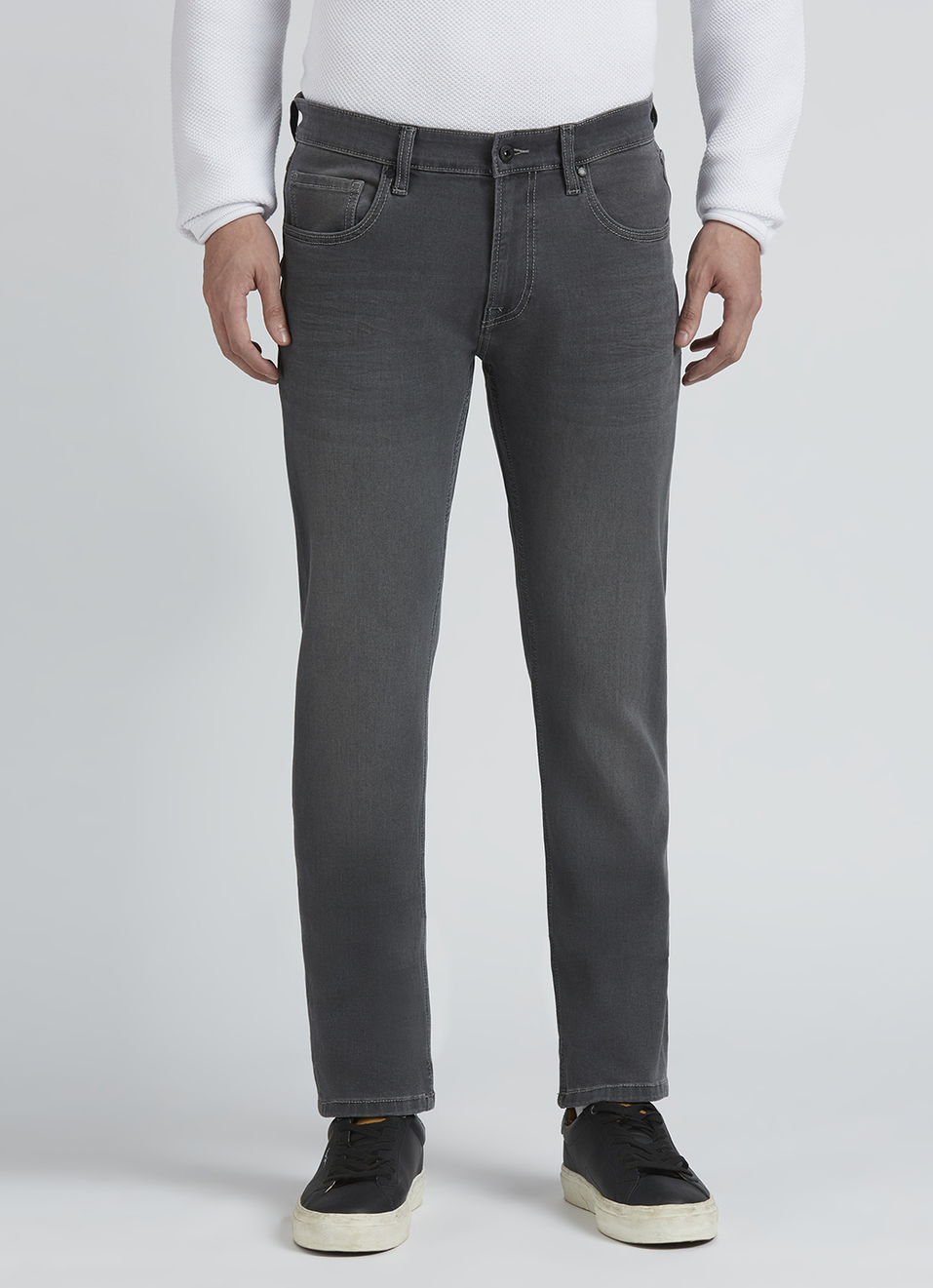 Vapour Black Mid Rise Slim Jeans, , large image number 5