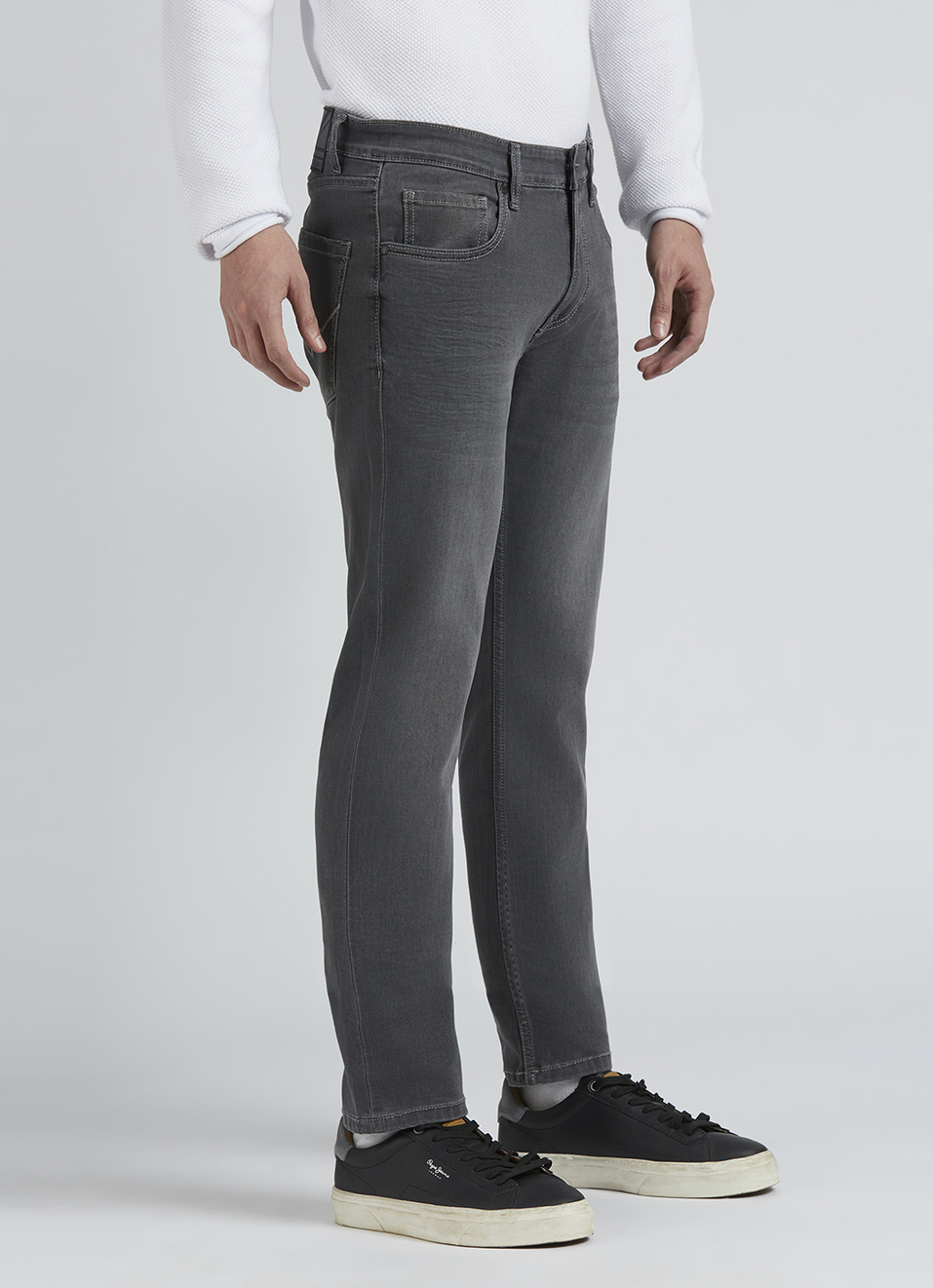 Vapour Black Mid Rise Slim Jeans, , large image number 6