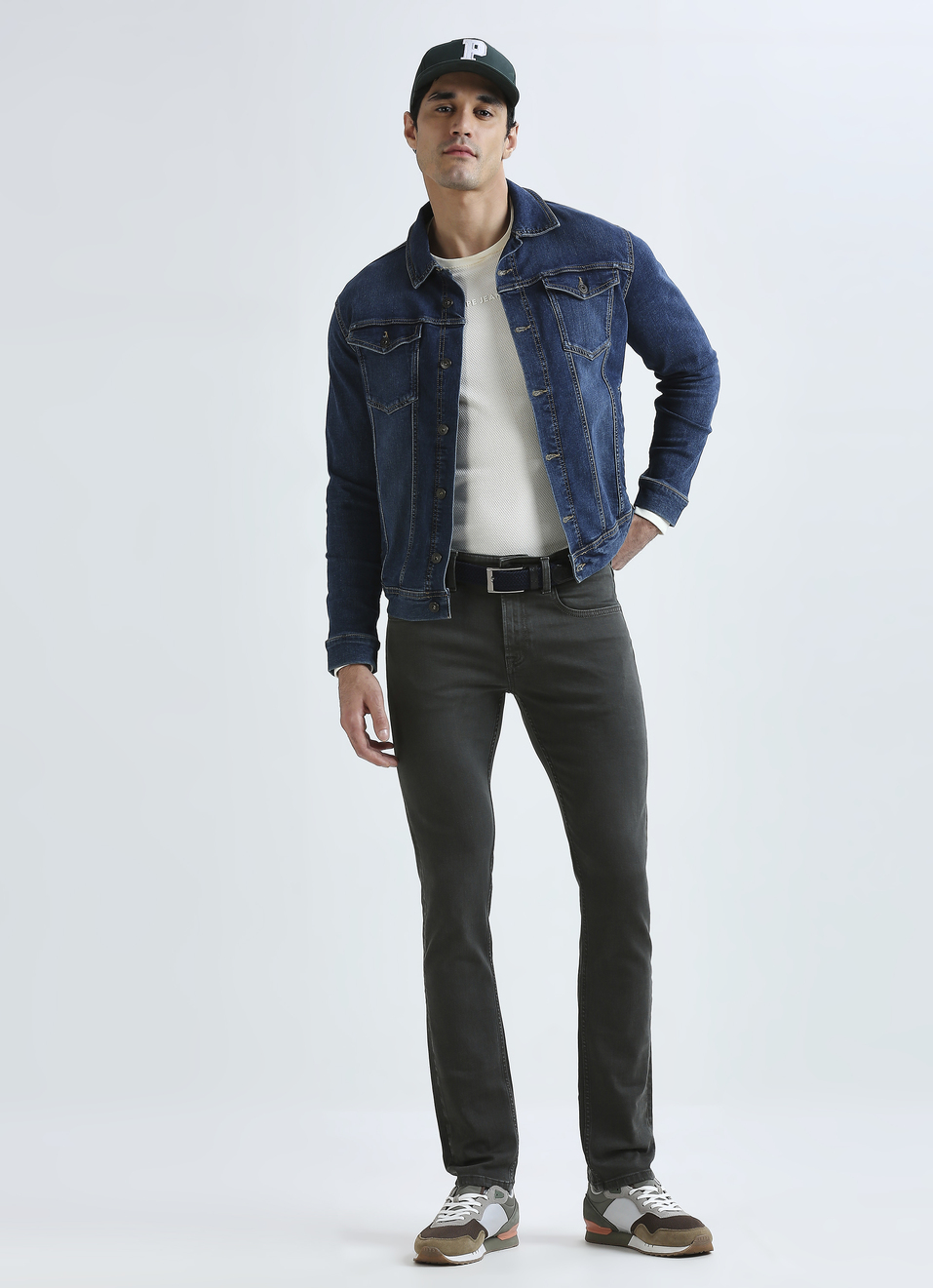 Vapour Green Mid Rise Jeans, , large image number 0