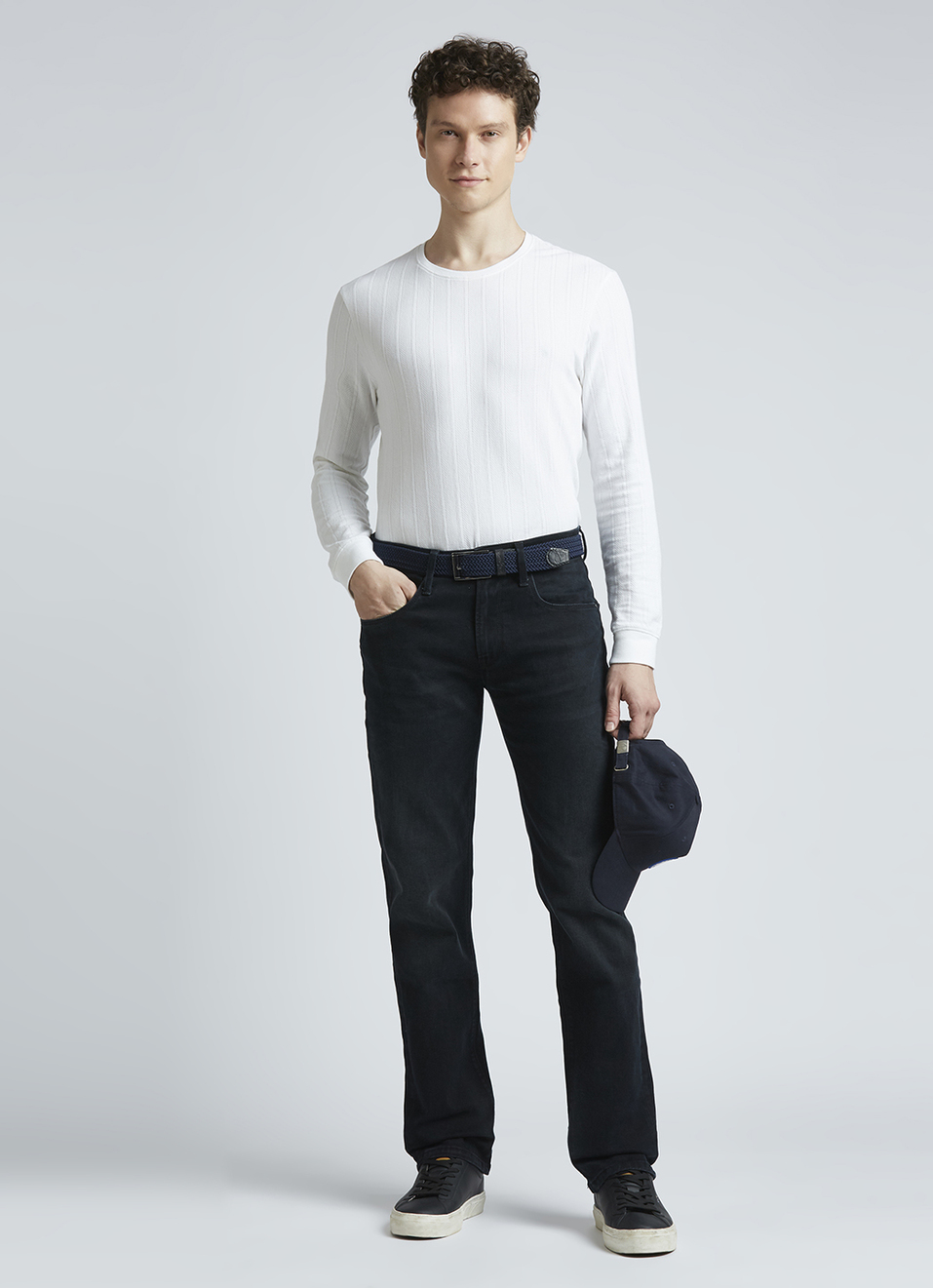 Holborne Black Mid Waist Straight Jeans, , large image number 1