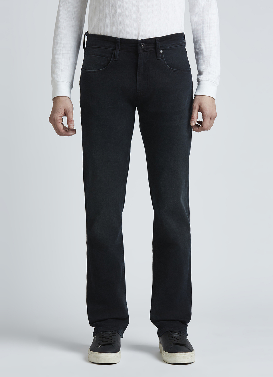 Holborne Black Mid Waist Straight Jeans, , large image number 2