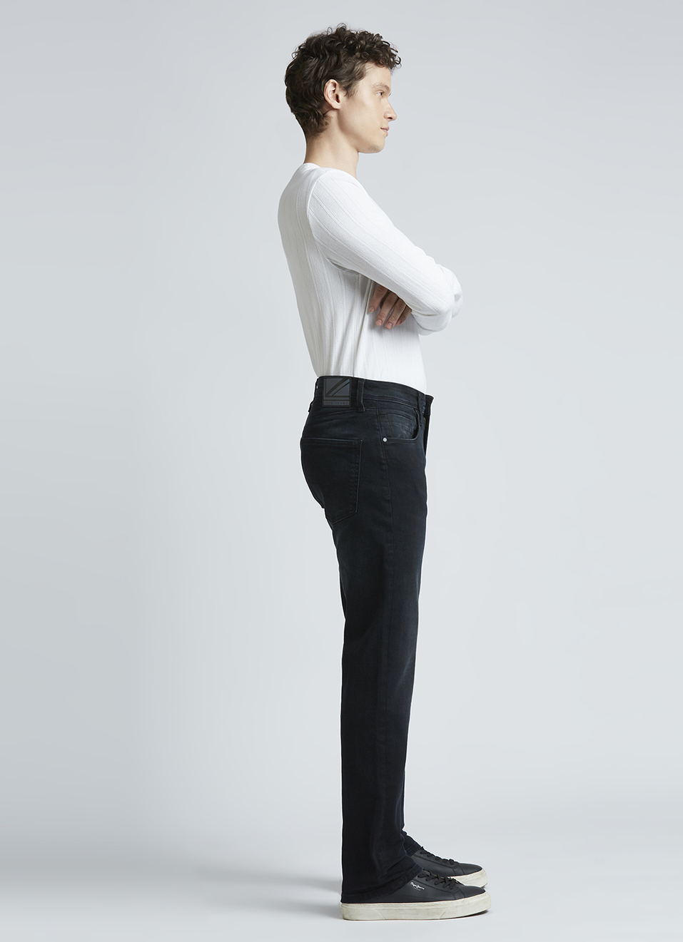 Holborne Black Mid Waist Straight Jeans, , large image number 6