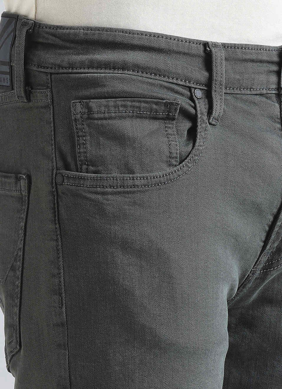 Holborne Olive Mid Waist Straight Jeans, , large image number 4