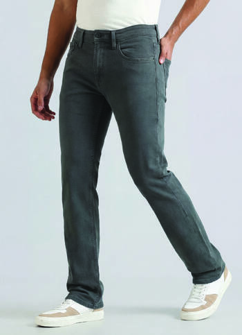 Holborne Olive Mid Waist Straight Jeans