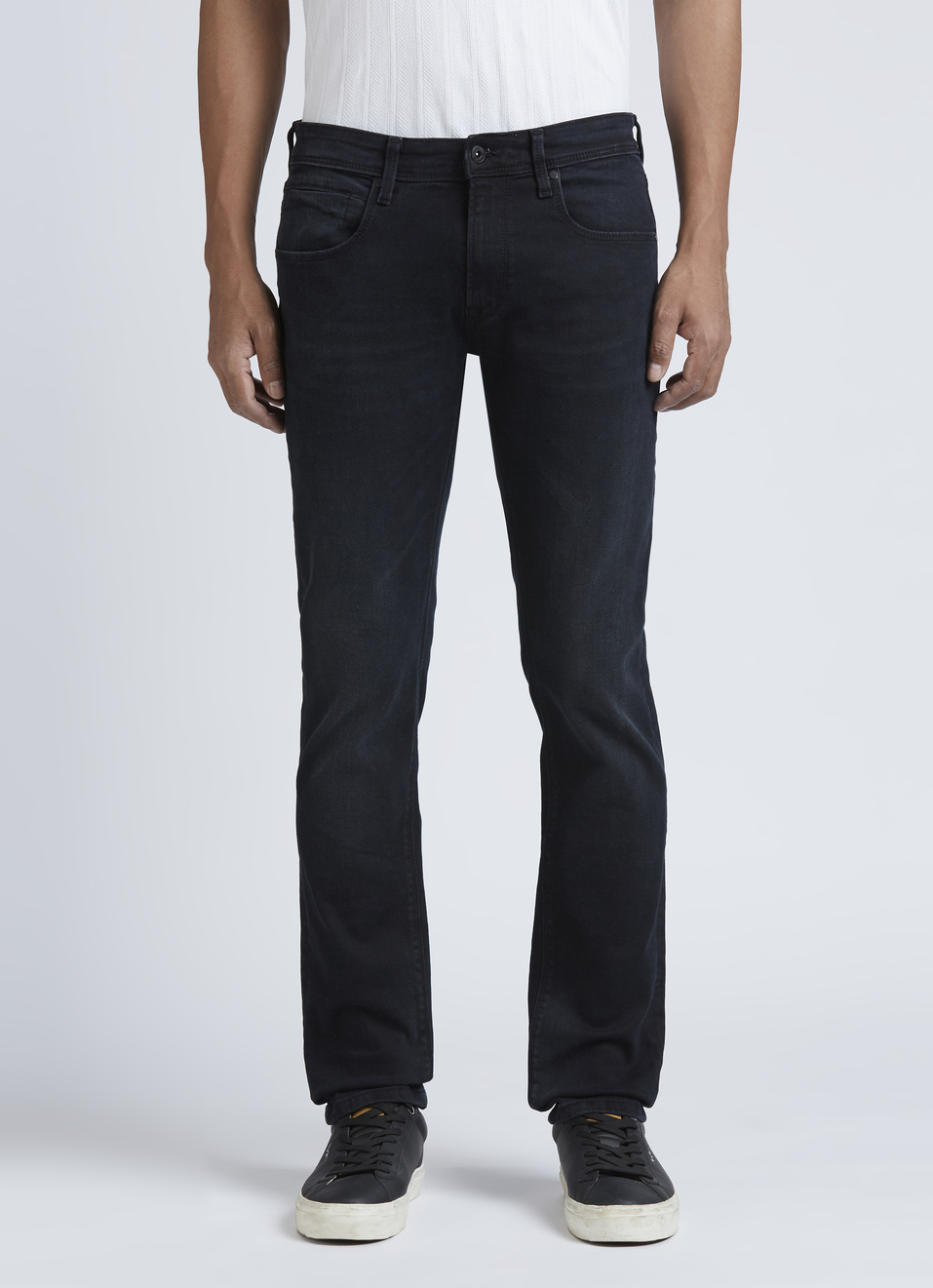 Vapour Black Mid Rise Slim Jeans, , large image number 1