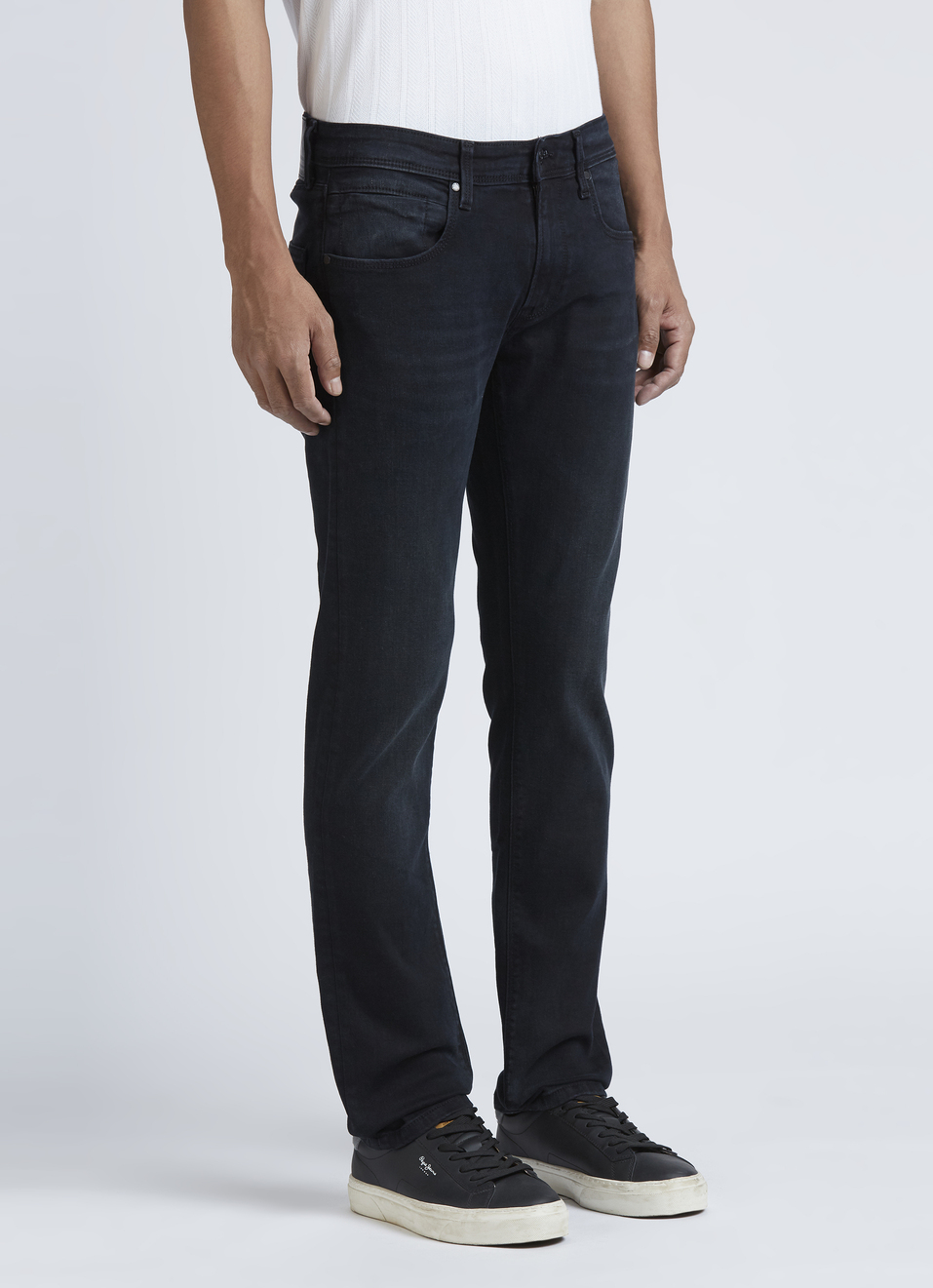 Vapour Black Mid Rise Slim Jeans, , large image number 3