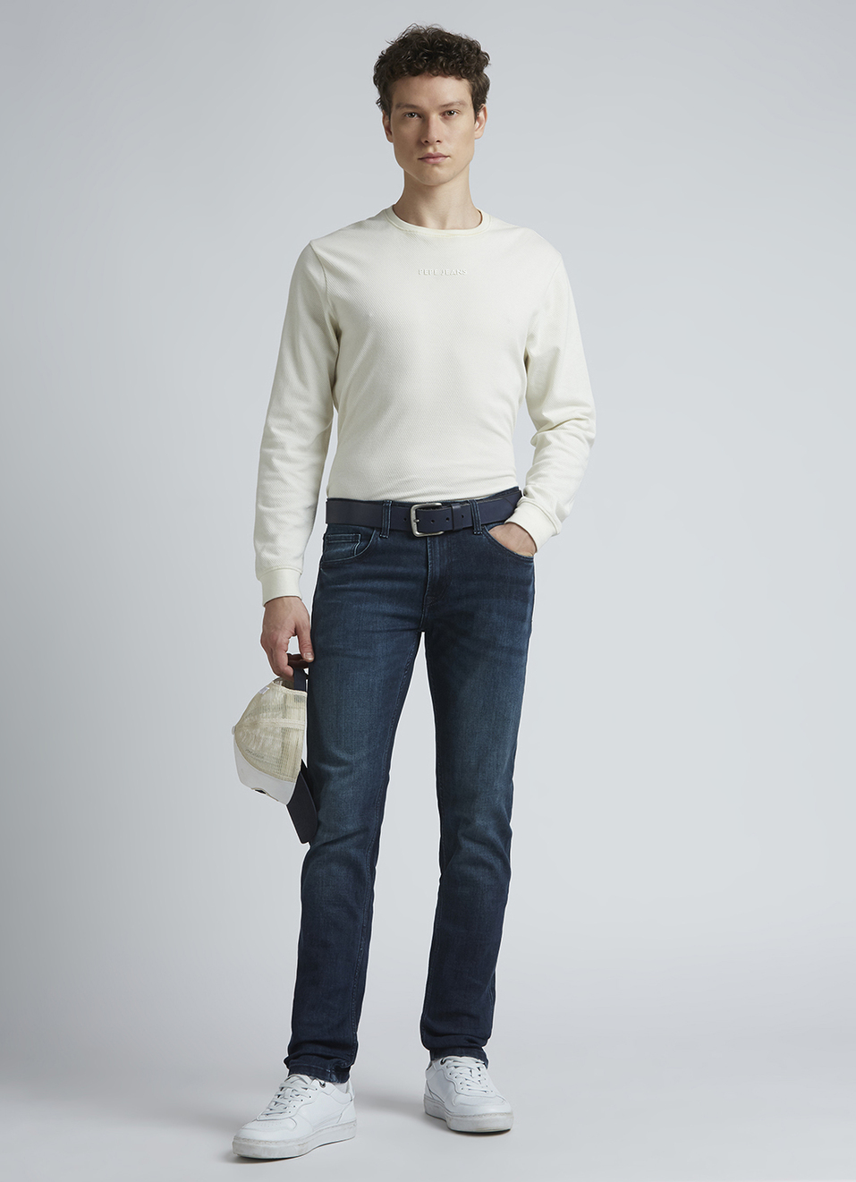 Vapour Blue Mid Rise Jeans, , large image number 6