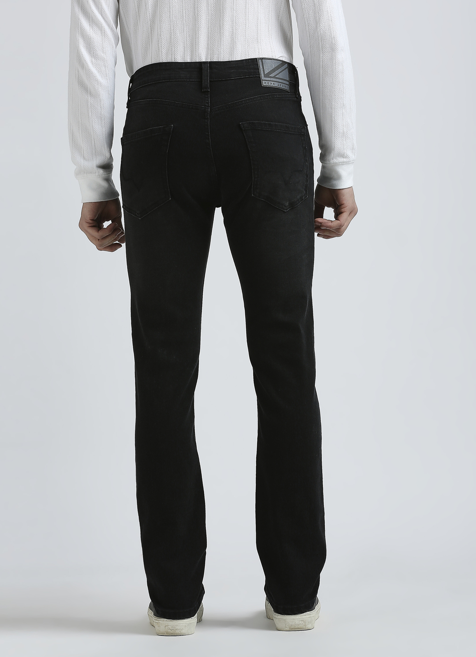 Holborne Black Mid Rise Straight Jeans, , large image number 2