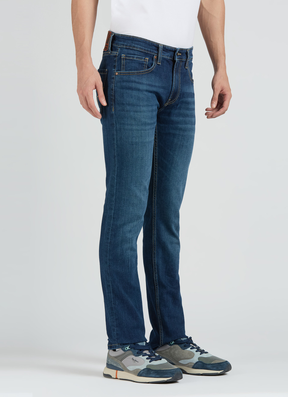 Vapour Blue Mid Rise Slim  Jeans, , large image number 3