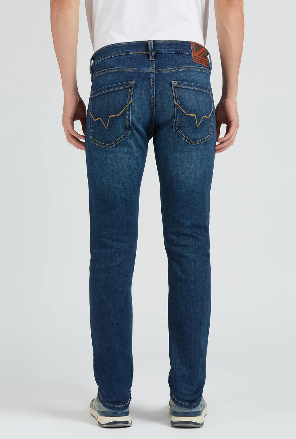 Vapour Blue Mid Rise Slim Jeans, , large image number 4