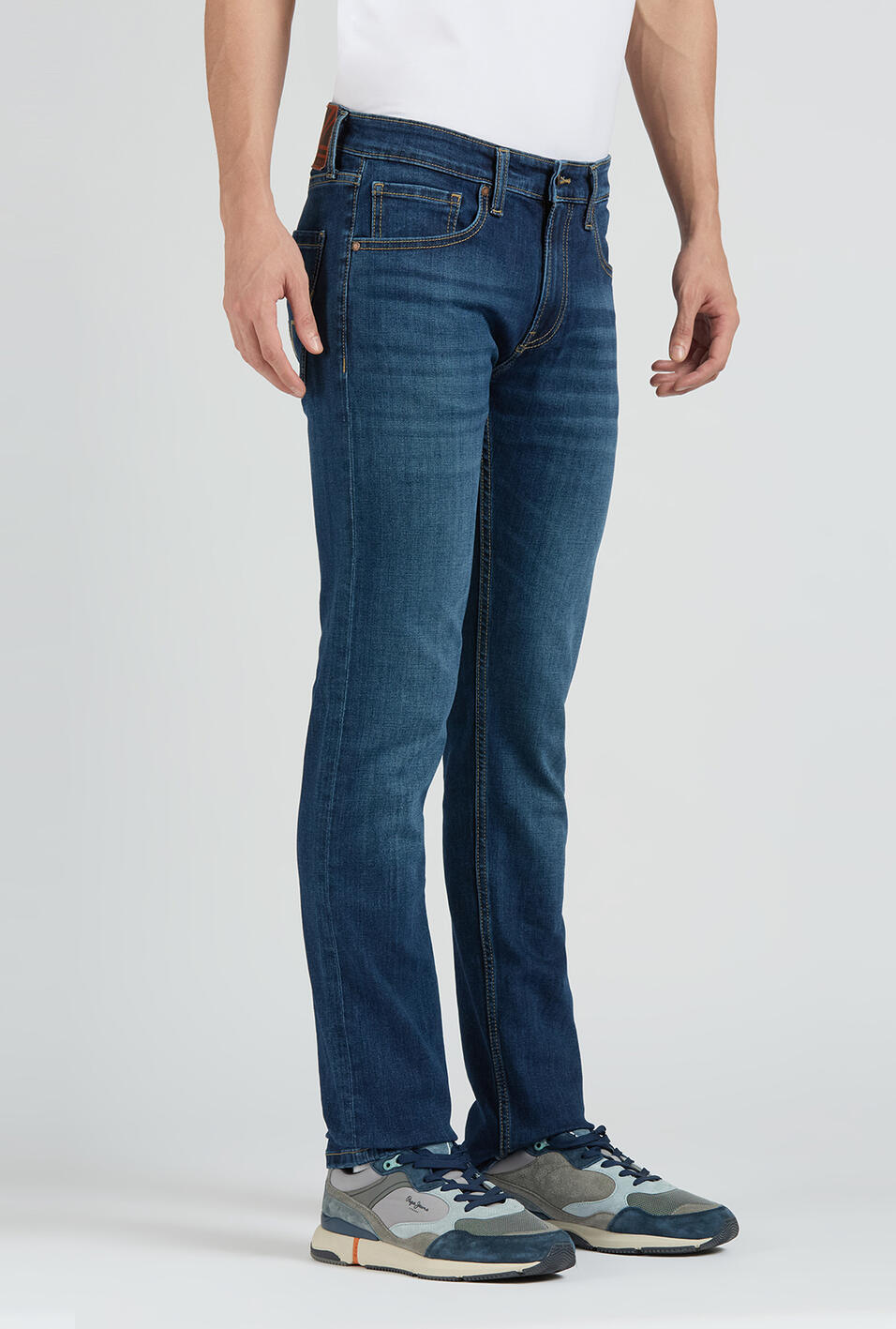 Vapour Blue Mid Rise Slim Jeans, , large image number 6