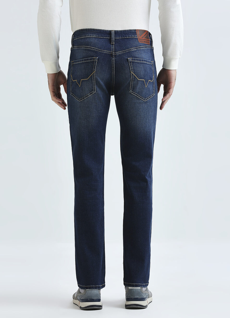 Holborne Blue Mid Waist Straight Jeans, , large image number 4