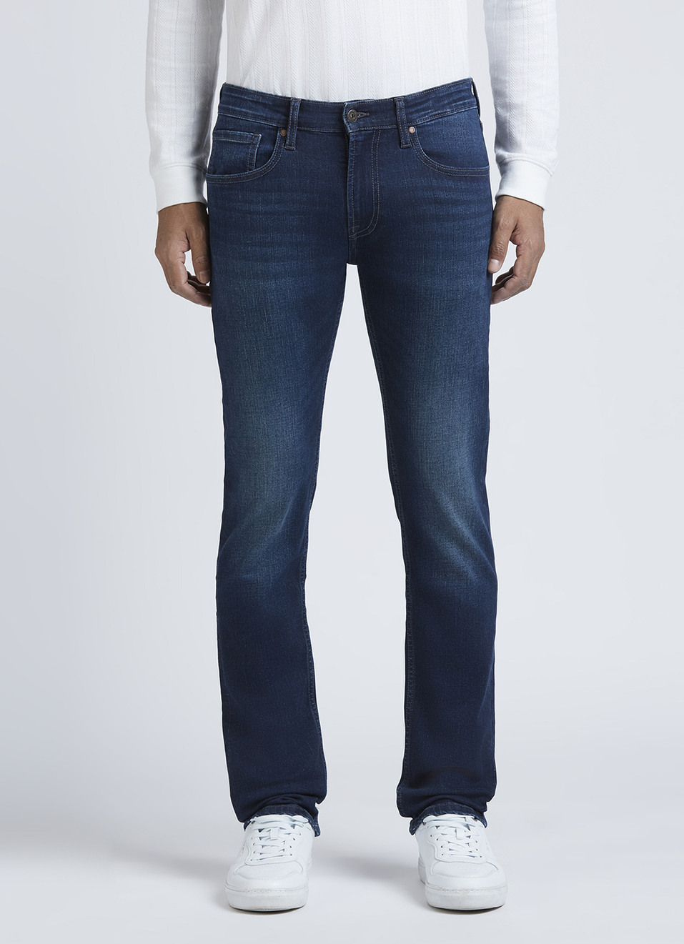 Vapour Blue Mid Rise Slim Jeans, , large image number 2