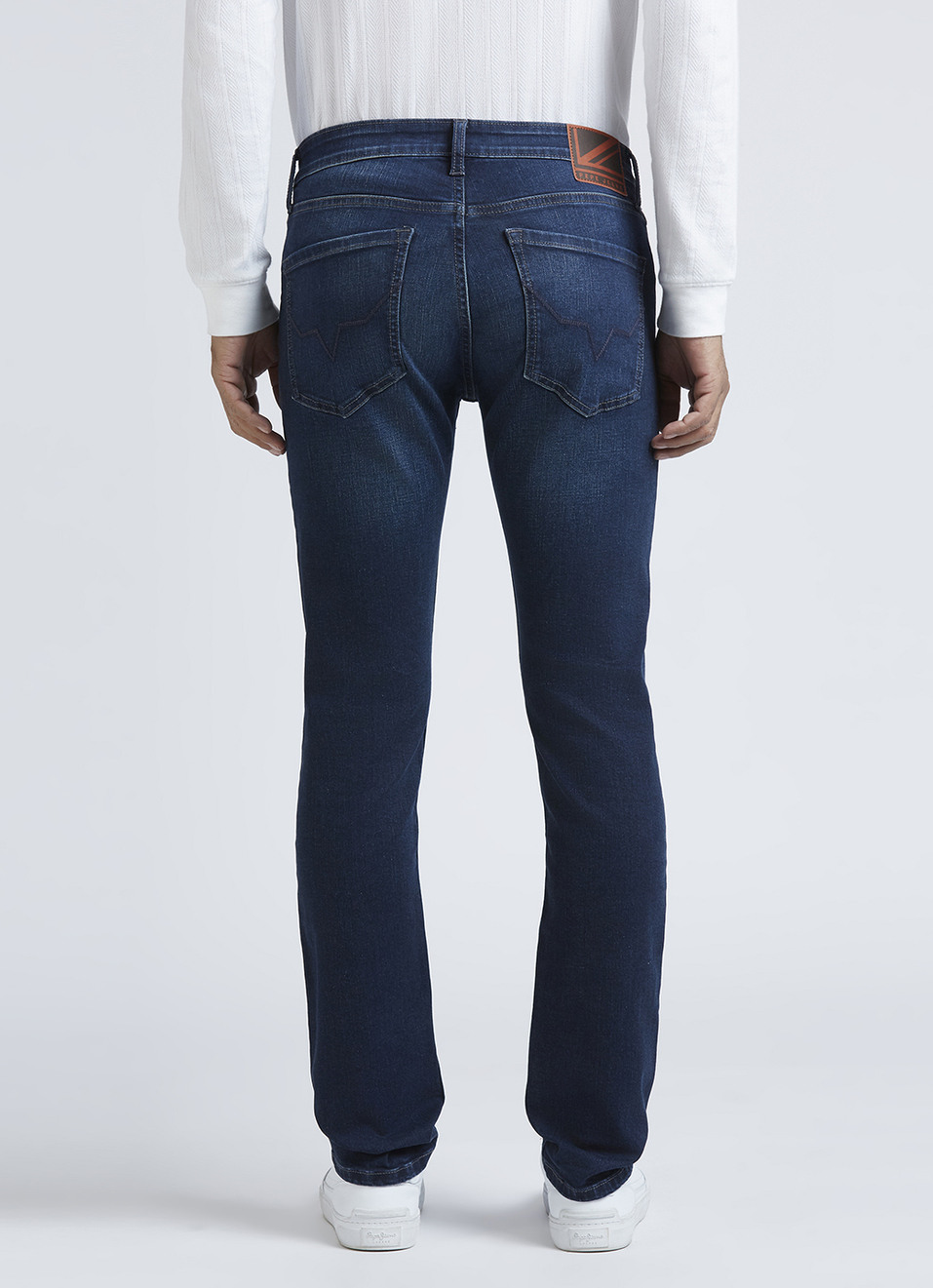 Vapour Blue Mid Rise Slim Jeans, , large image number 3