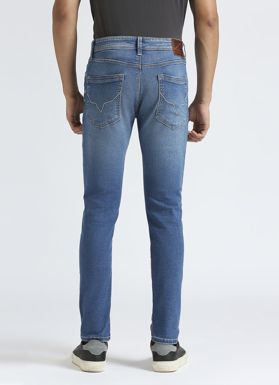 Danial Blue Low Waist Tapered Jeans, , large image number 3