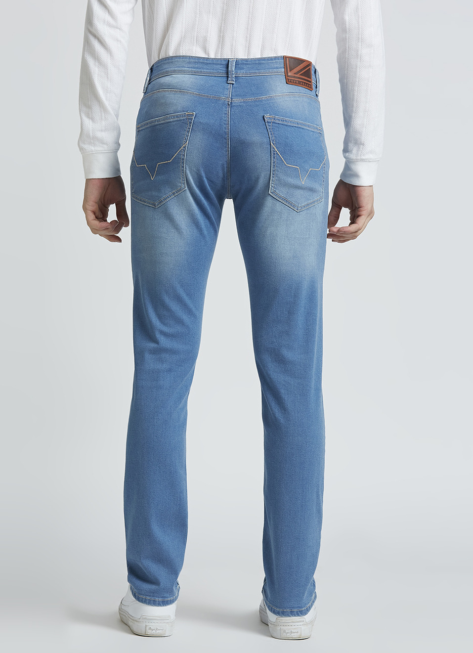 Vapour Blue Mid Rise Slim Jeans, , large image number 2