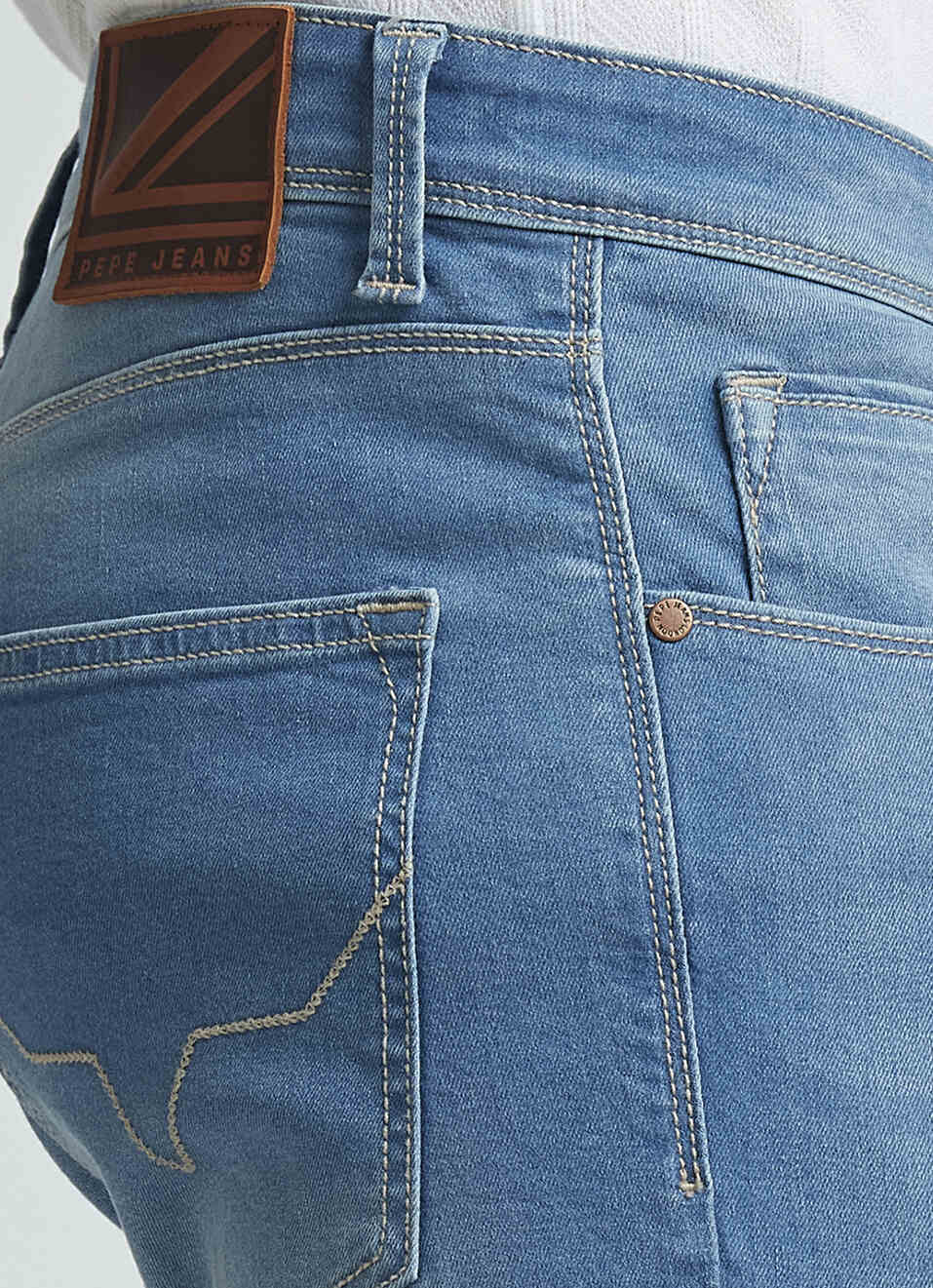 Vapour Blue Mid Rise Slim Jeans, , large image number 4