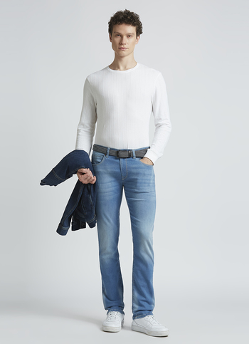 Vapour Blue Mid Rise Slim Jeans