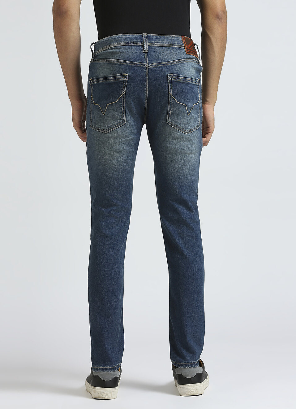 Danial Blue Low Waist Tapered Jeans, , large image number 3