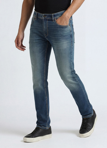 Danial Blue Low Waist Tapered Jeans