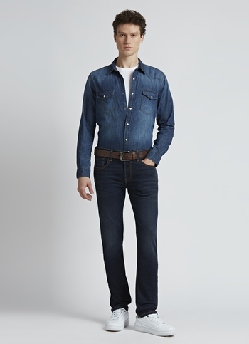 Danial Blue Low Rise Tapered Jeans