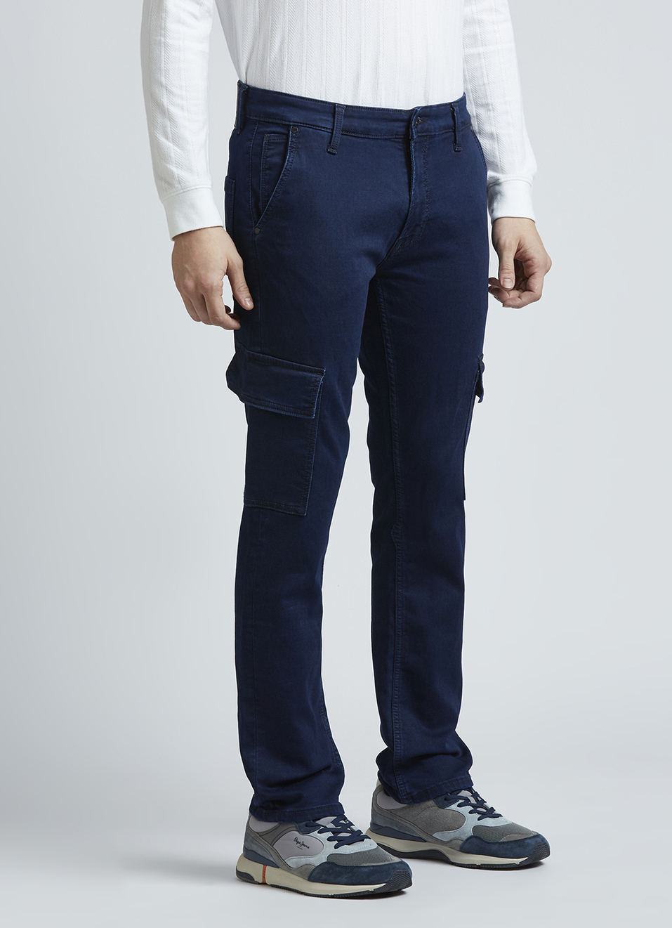 Blue Mid Waist Gymindigo Straight Jeans, , large image number 4