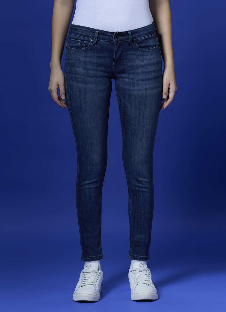 Women Blue Mid Waist Skinny Thigh Skinny Knee Skinny Jeans, , large image number 1