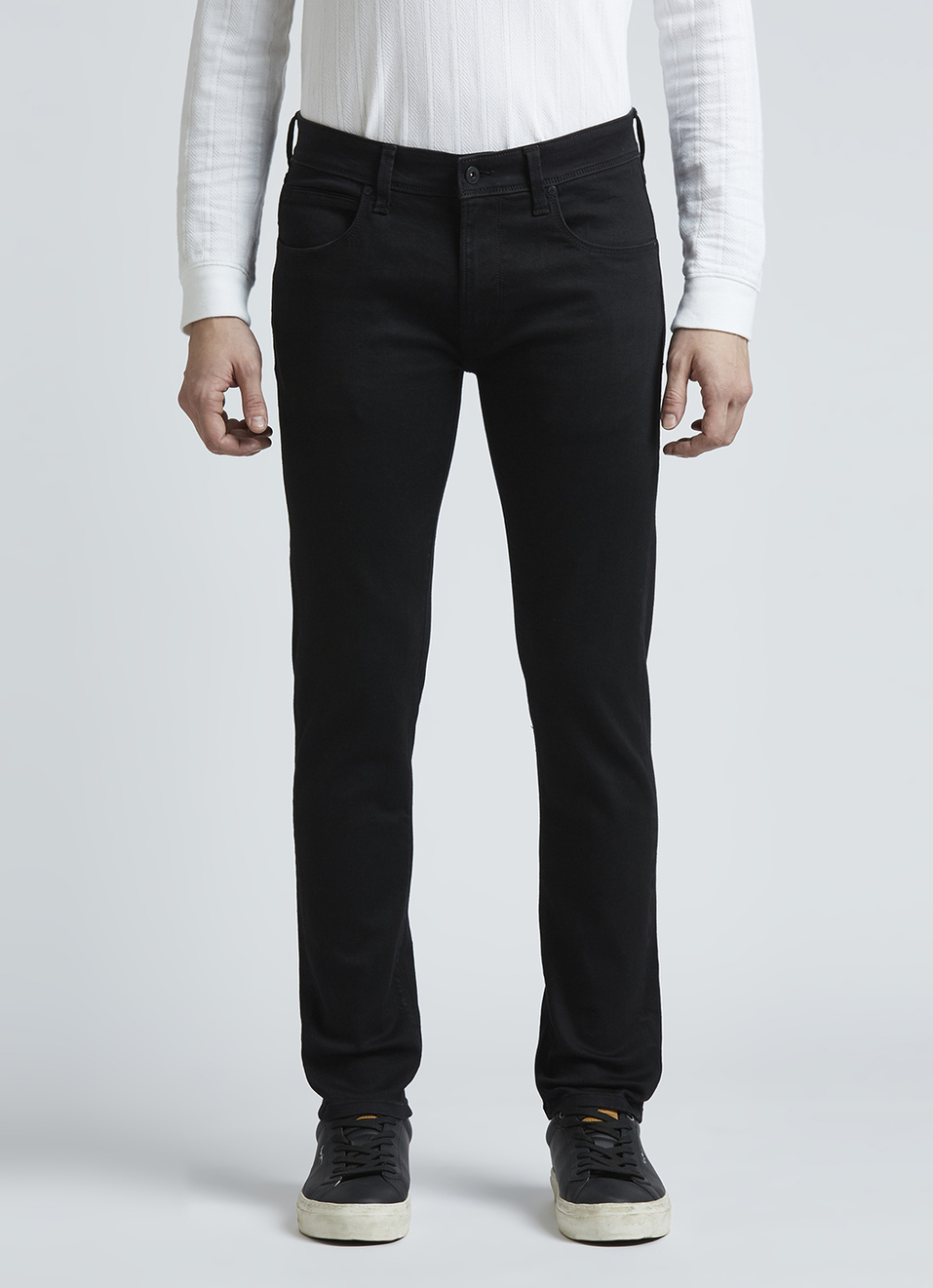 Danial Black Low Waist Tapered Jeans, , large image number 5