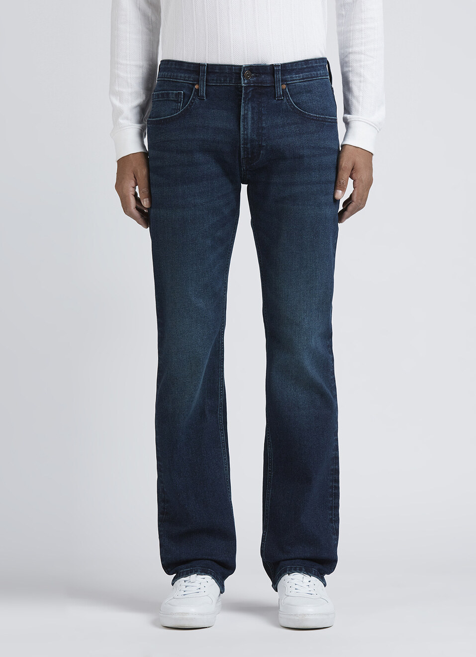 Holborne Blue Mid Rise Straight Jeans, , large image number 6