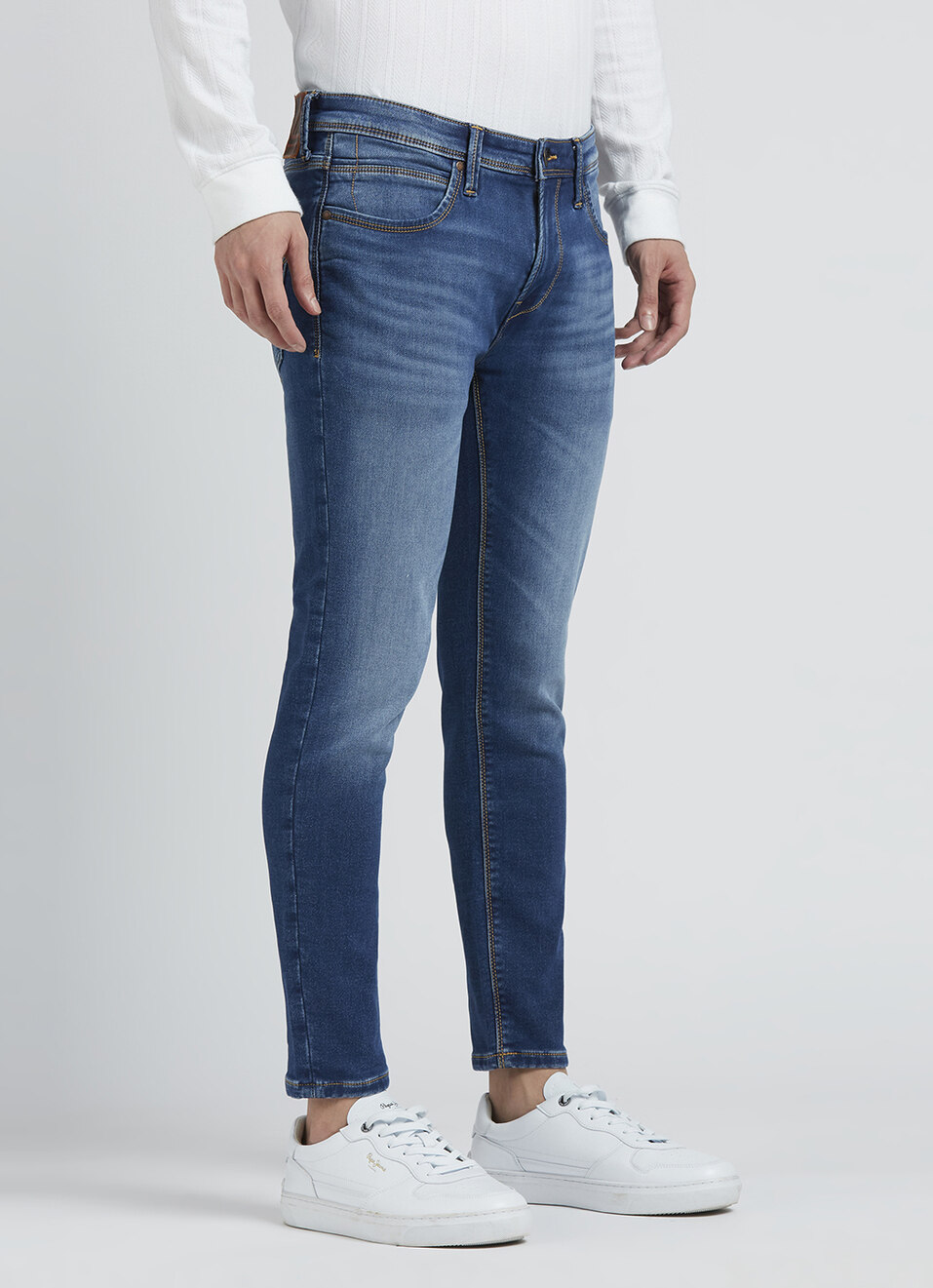 Oliver Blue Mid Rise Skinny Gymindigo Ankle Jeans, , large image number 5