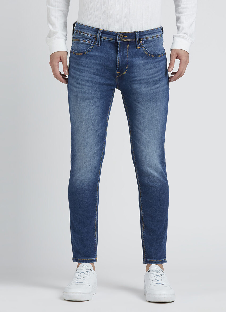 Oliver Blue Mid Rise Skinny Gymindigo Ankle Jeans, , large image number 6