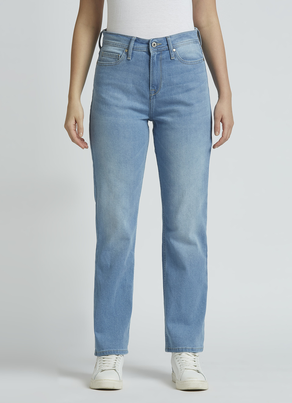 Mary Blue High Waist Straight Jeans, , large image number 1