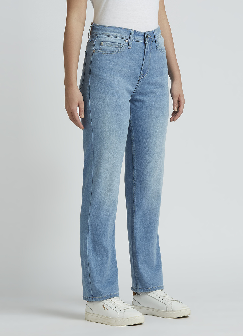 Mary Blue High Waist Straight Jeans, , large image number 3