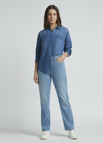 Mary Blue High Waist Straight Jeans