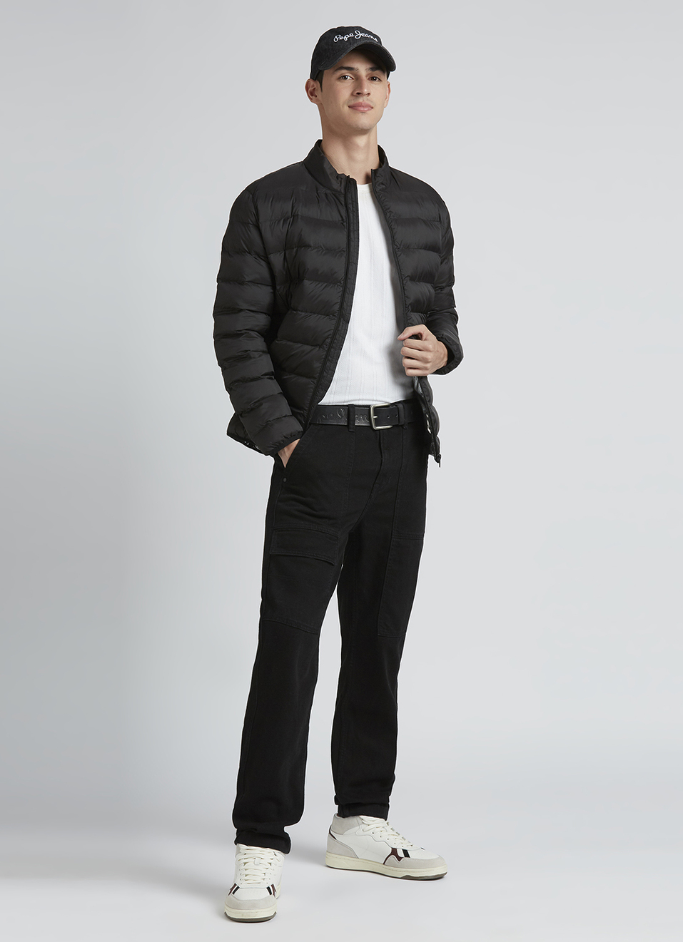 Black Mid Rise Straight Cargos, , large image number 1