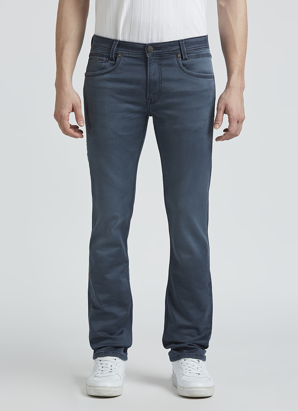 Vapour Blue Mid Rise Slim Heritage Jeans, , large image number 1