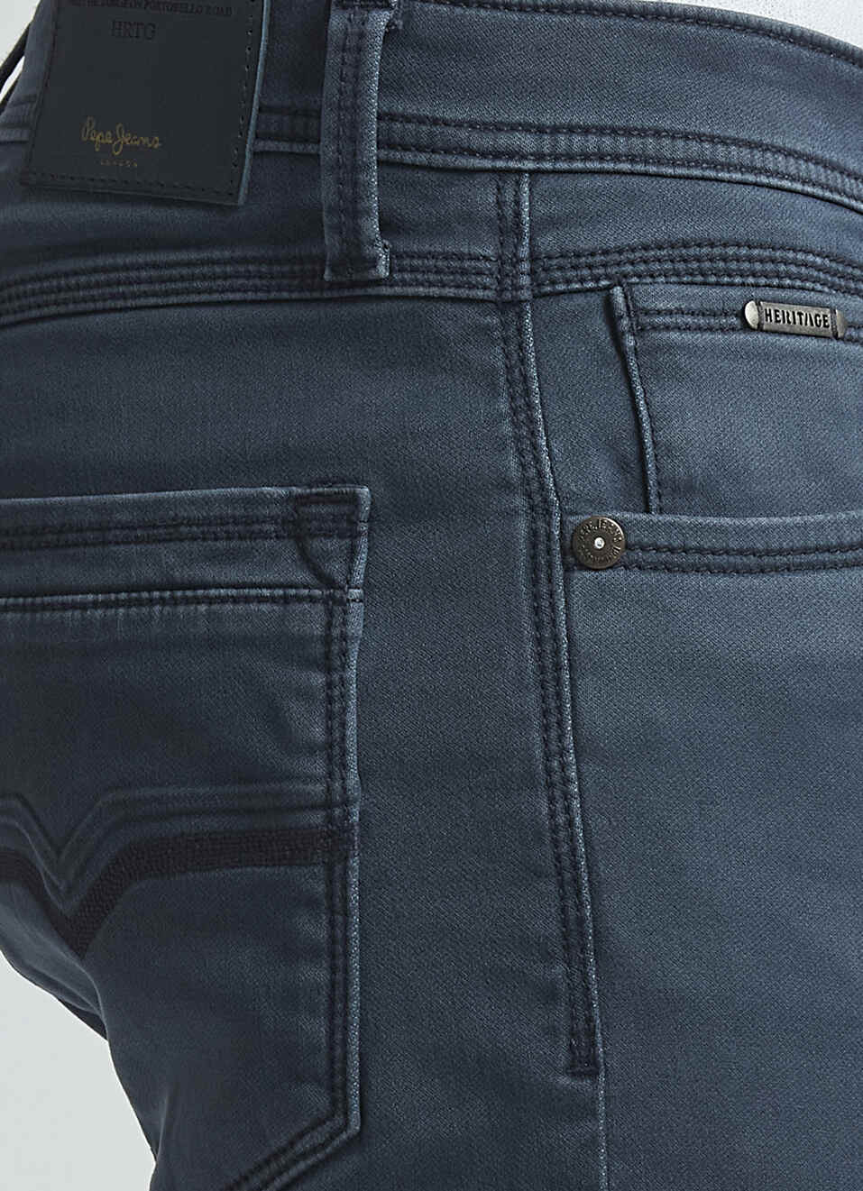 Vapour Blue Mid Rise Slim Heritage Jeans, , large image number 4