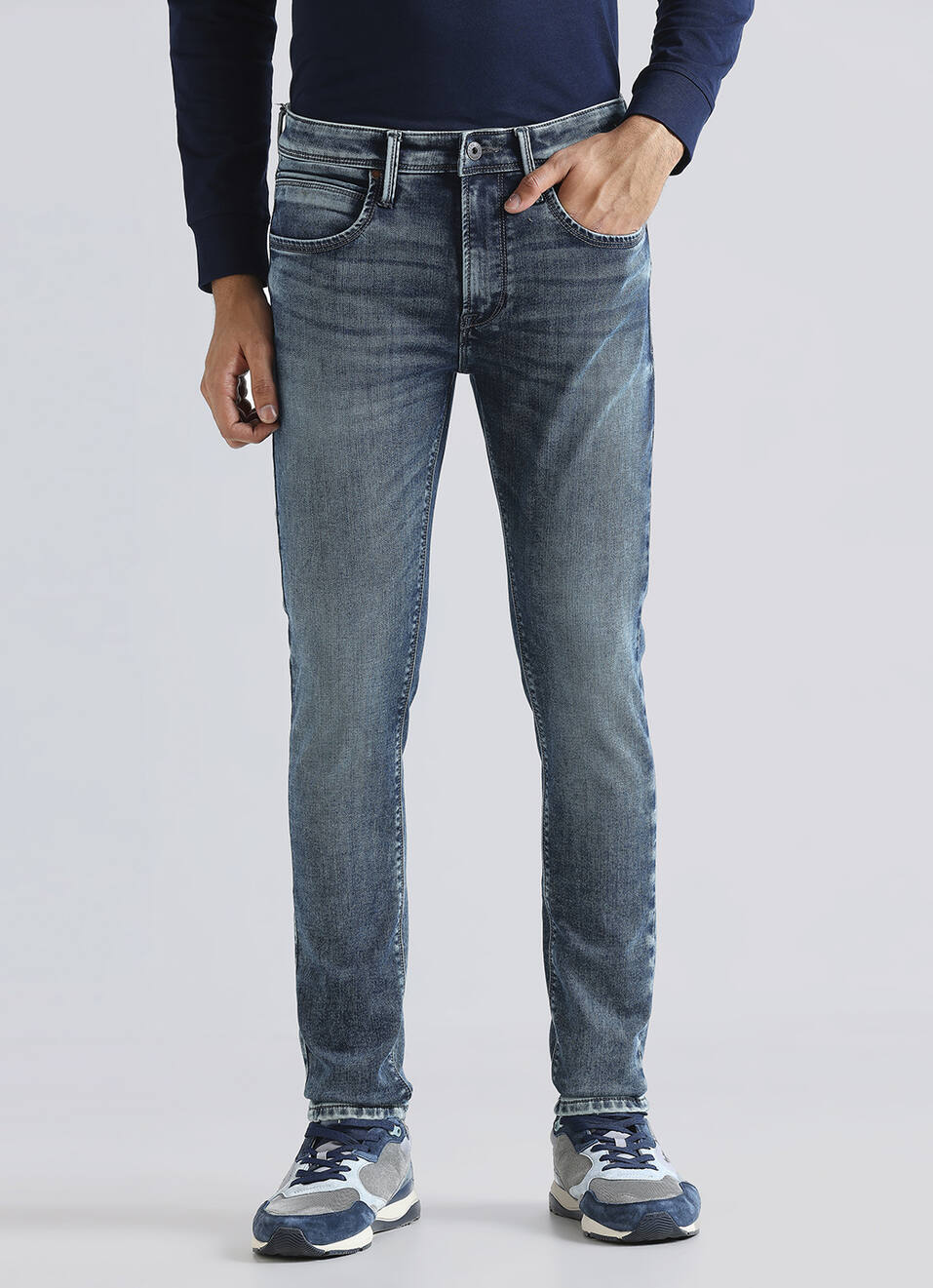 Chinox Blue Mid Waist Gymindigo Jeans, , large image number 1