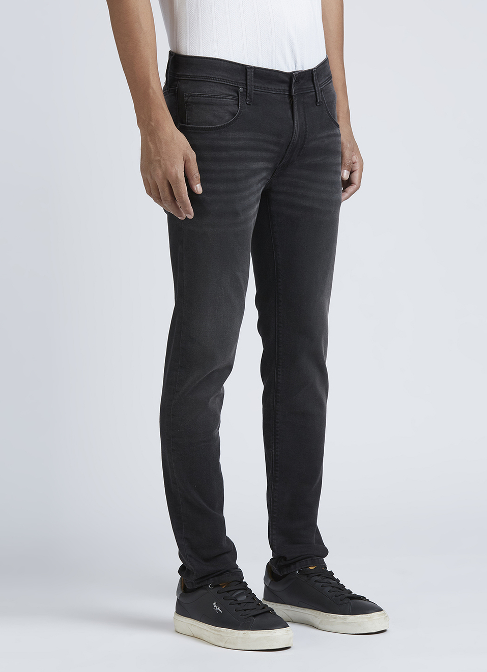 Danial Black Low Rise Tapered Jeans, , large image number 4