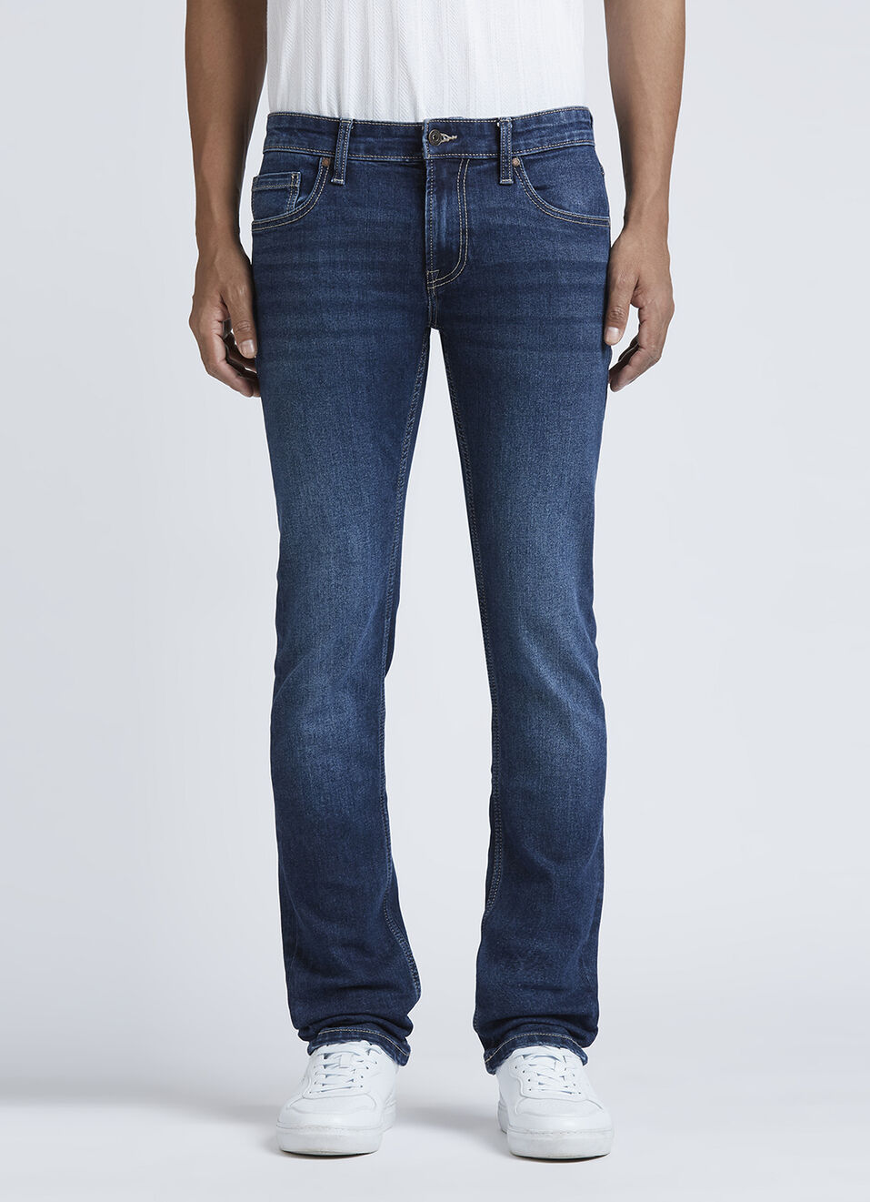 Vapour Blue Mid Rise Slim Jeans, , large image number 5