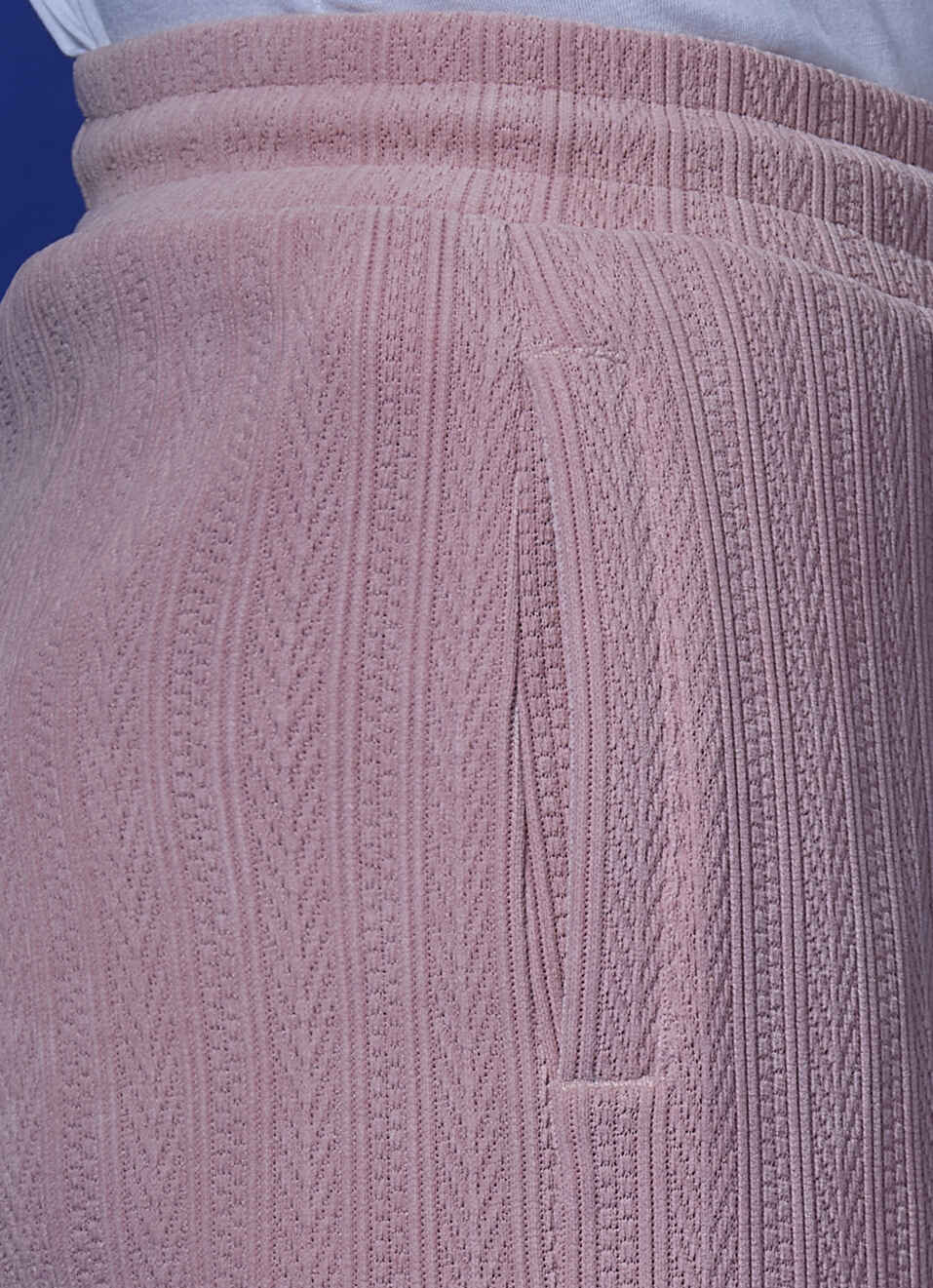 Pink Textured Wide Leg Sweatpants, , large image number 4