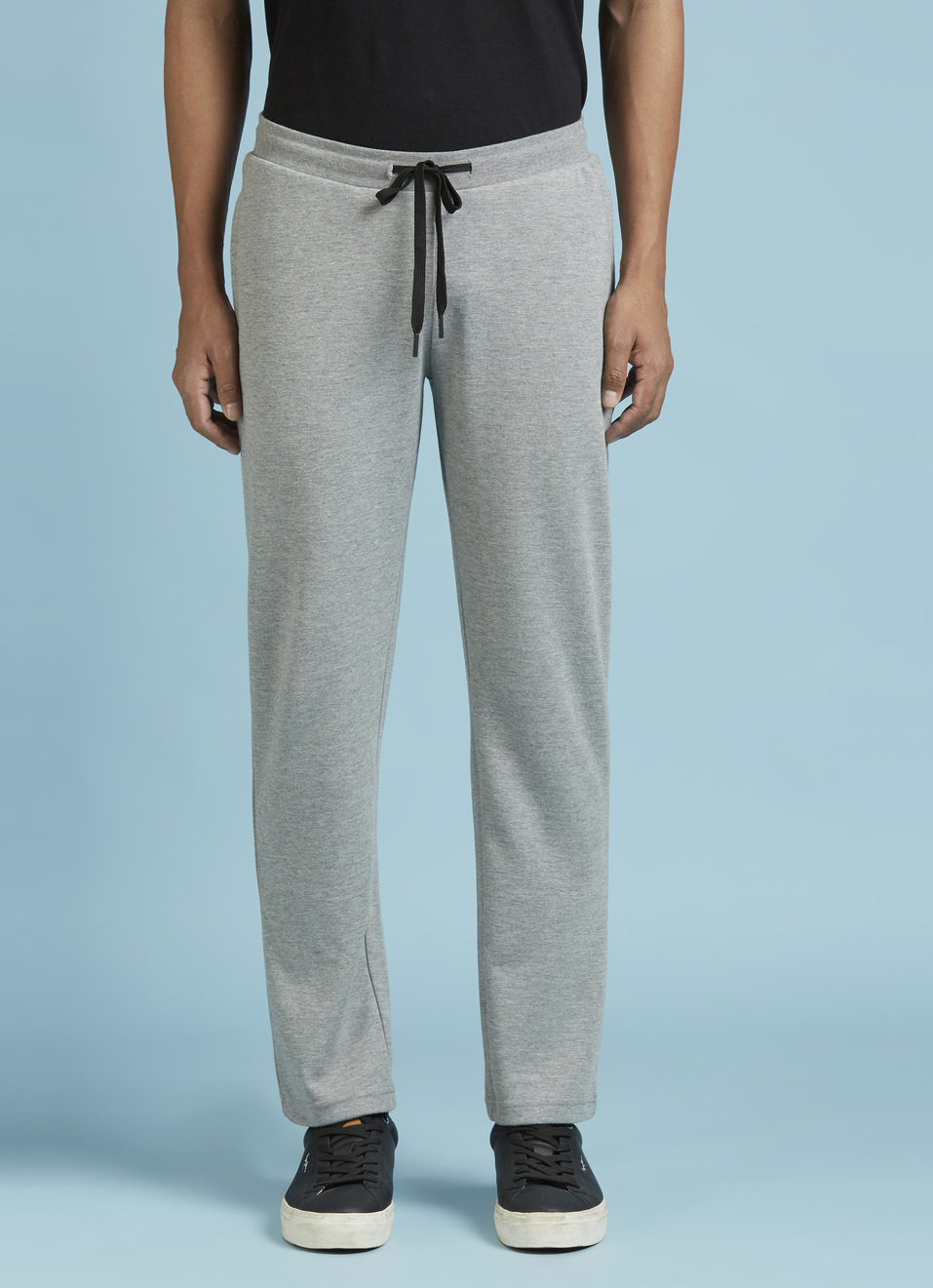 Grey Mid Waist Regular Fit Joggers, , large image number 1